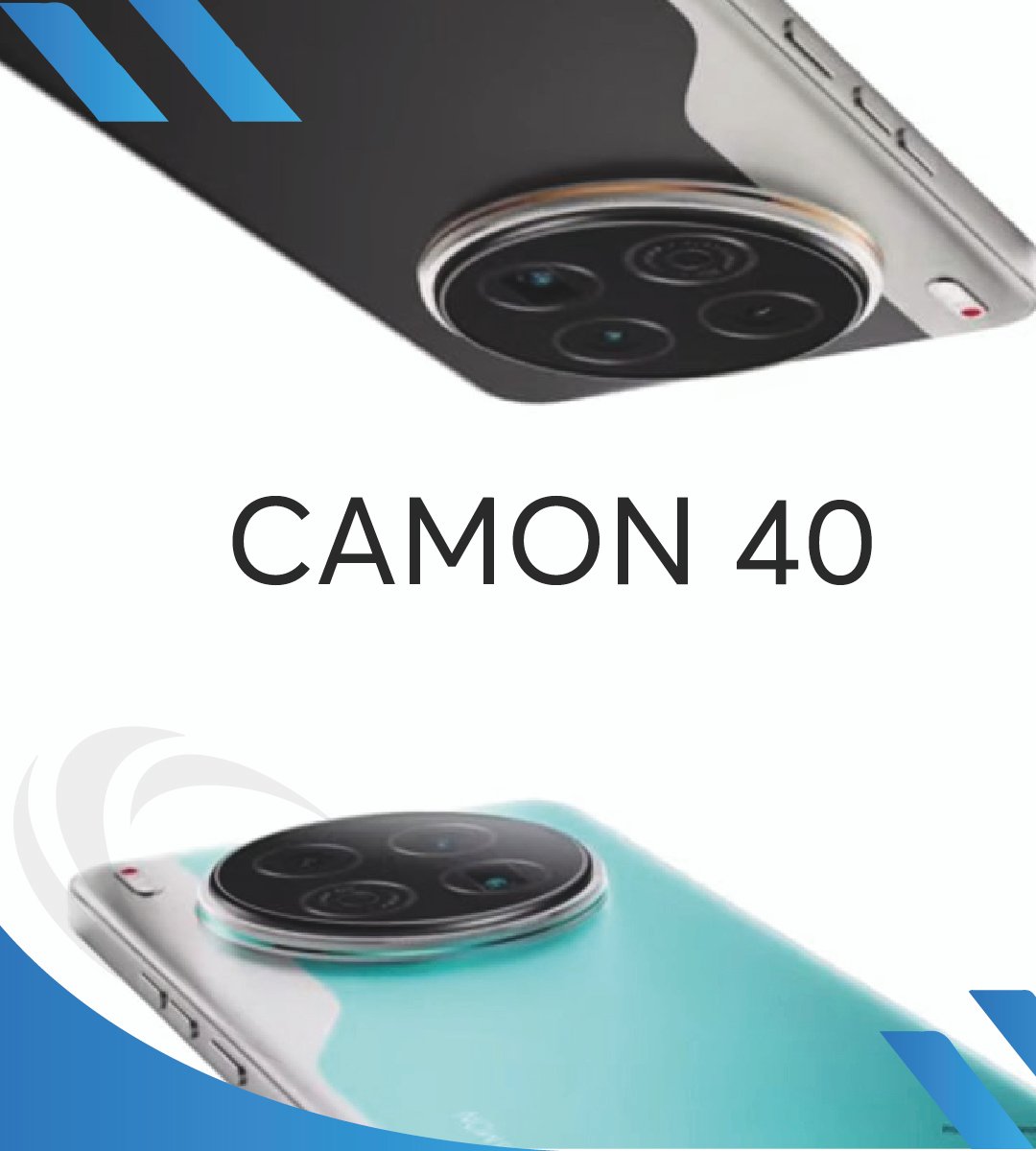 Tecno Camon 40 Modéle noir vs turquoise tendance à Dakar et au sénégal