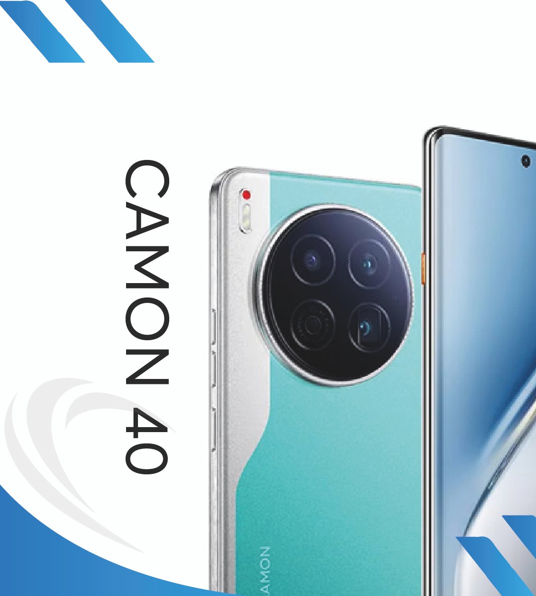 Tecno Camon 40 - modéle bleu et turquoise tendance à Dakar et au sénégal